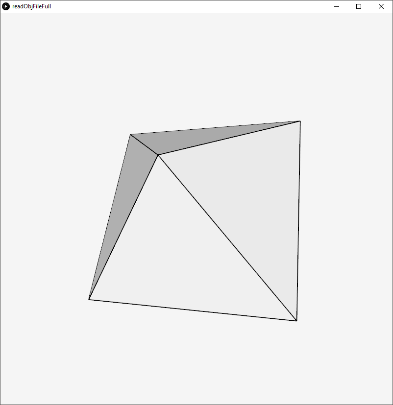 Processing sketch drawing a pyramid